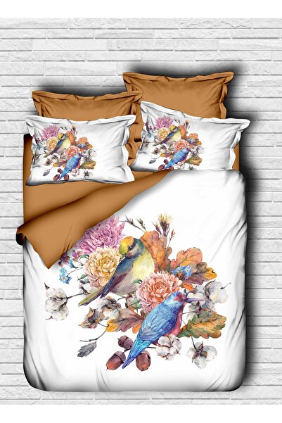Fabeteks Sparrow and Flowers Double Duvet Cover Set