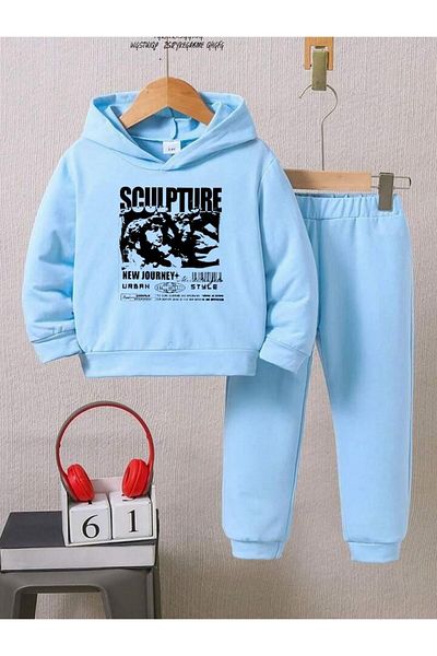 BENROMA Set de trening pentru copii unisex - imprimat pe față, cu potrivire supradimensionată