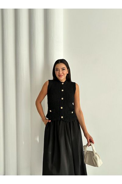 Laluvia Чорний жилет Darcy Thessaloniki Orme
