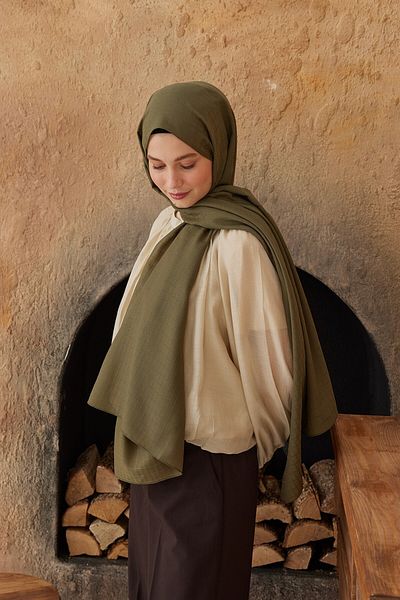 Modakaşmir Σάλι με μοτίβο κουτιού σειράς Soft Jacquard