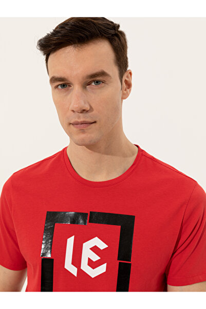 Cacharel Kırmızı Bisiklet Yaka Slim Fit T-Shirt 50247638-VR030