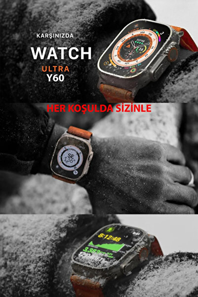 TECHNOMEN Akıllı Saat Y60 Ultra Plus Bluetooth Kulaklık 7 Kordon Kasa Koruma Kırılmaz Cam Hediyeli 2025 Series