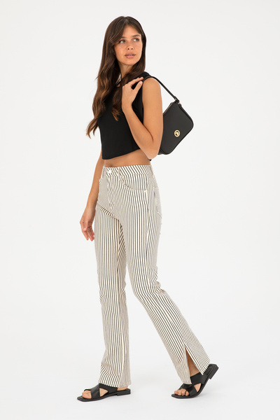 U.S. Polo Assn. Women's White Striped Straight Fit Jean Pants 50282656-Vr013