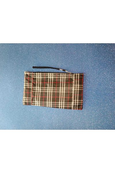 HANK Stylish and Functional Women's Wallet with 2 Pockets - Zippered, 22X13 Cm, Black & Red Striped
