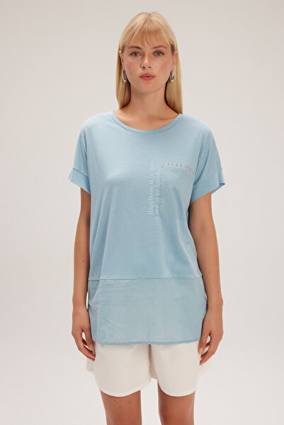 adL Cepleri Taşlı Tişört