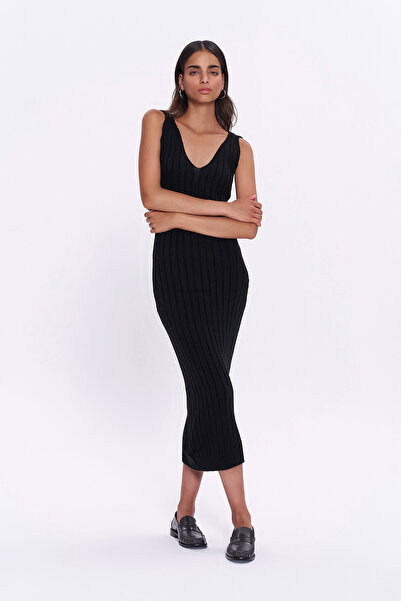 Quzu Black Bolero Knitwear Set - Strappy Dress