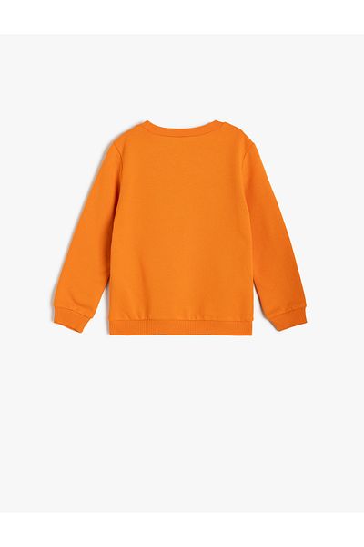 Koton Dinosaur Printed Long Sleeve Crew Neck Cotton Raised Sweatshirt