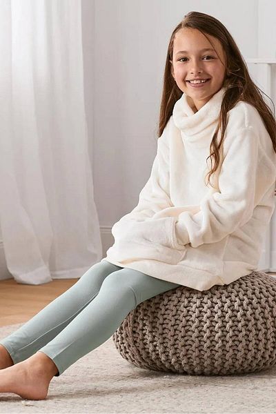 Tchibo Kids Girl Plain Pull On Leggings, Light Grey