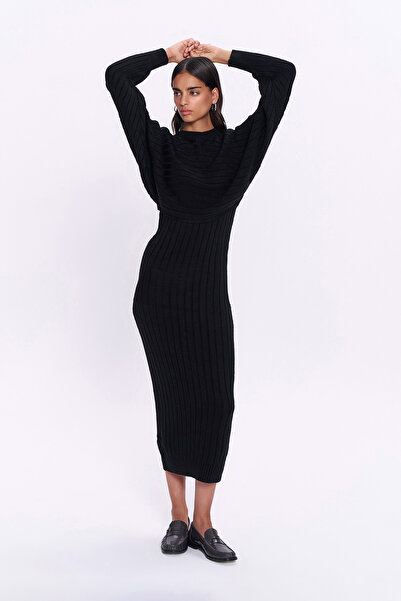 Quzu Black Bolero Knitwear Set - Strappy Dress