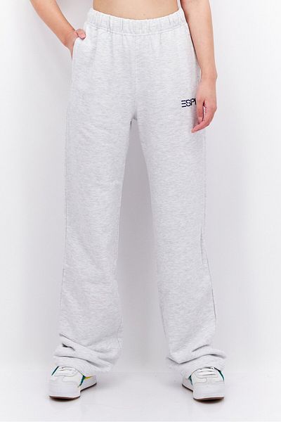 Esprit Women Regular Fit Embroidered Logo Sweatpants, Light Grey