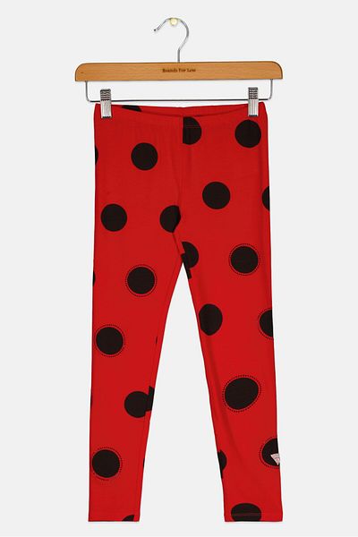 Guess Kids Girl Pull On Polka Dots Leggings, Red