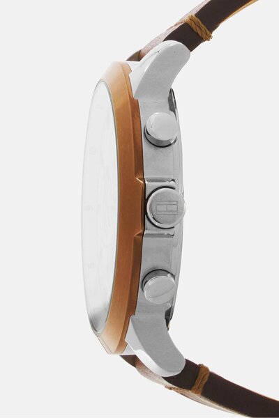 Tommy Hilfiger Men 1792053 Leather Strap Watch, 45mm, Brown