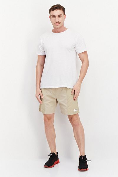Fila Men Sportswear Fit Drawstring Titling Outdoor Shorts, Beige