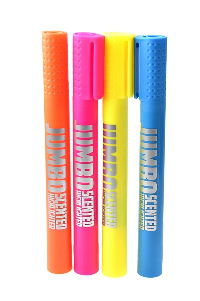 Four Office XXL Jumbo Size Set of 4 Highlighter and Scented Pen