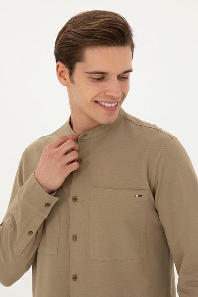 U.S. Polo Assn. Ανδρική πλεκτή ζακέτα Χακί - 50282234 -VR027