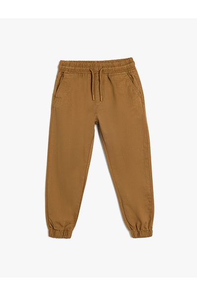 Koton Školní kalhoty Jogger s bavlněnými kapsami se zavazováním v pase