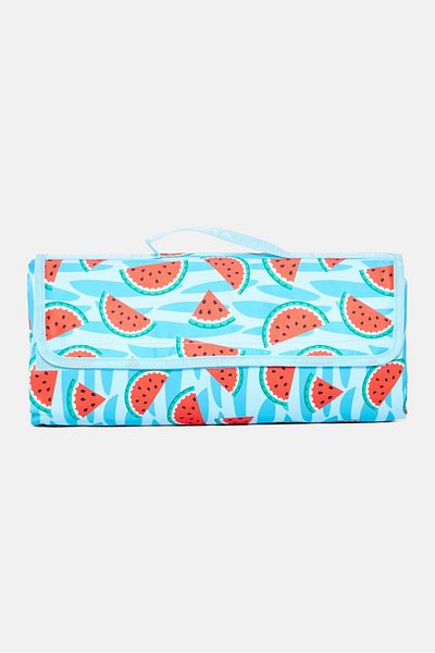 Porta Fruity Fresh Watermelon Outdoor Picnic Blanket, Blue