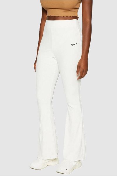 Nike Αθλητικά ρούχα Rib Jersey Λευκό ψηλόμεσο γυναικείο φούτερ σε λευκό χρώμα