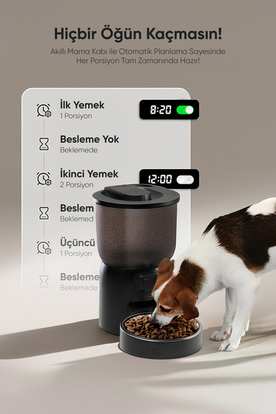 Şımart Akıllı Mama Kabı 3l Kapasiteli Ve Wi-fi Kontrollü Otomatik Besleme