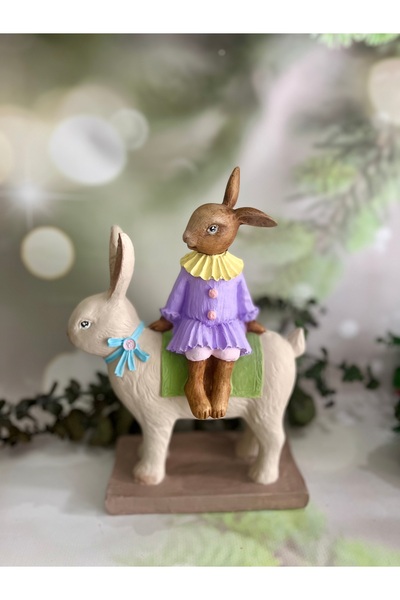 Home Tavşanın Üzerinde Oturan Tavşan Biblo