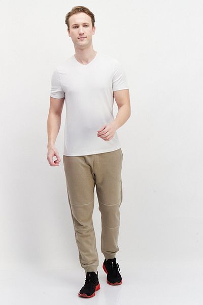 Fourlaps Men Regular Fit Plain Stretchable Sweatpants, Taupe