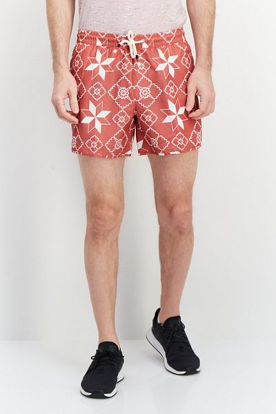 Perry Ellis Men Allover Print Basic Short, Red