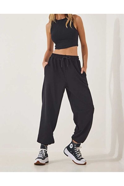 yg ydn giyim Μαύρο Jogger Leg Oversize Fit Άνετο Φούτερ