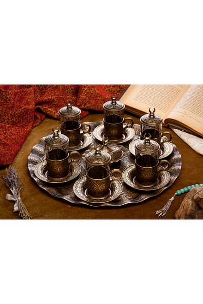 Lucena Coffee Side Drinker Set Set of 6 - Copper Color