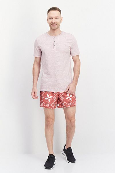 Perry Ellis Men Allover Print Basic Short, Red
