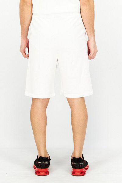 Crosshatch Men Embroidered Logo Drawstring Shorts, White