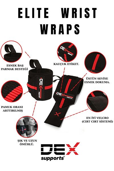 Dex Supports Fitness Bracelet Athlete Wristband Crossfit Support Wristband Wrist Wraps Elite