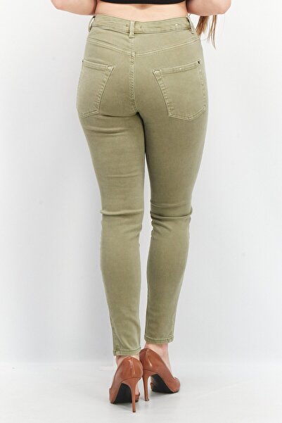Esprit Women Skinny Fit Solid Stretchable 32 Length Jeans, Olive