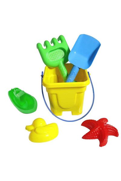 Tıfıl Toys Yellow Bucket Shovel and Tiny Boat - Sea and Beach Play Set