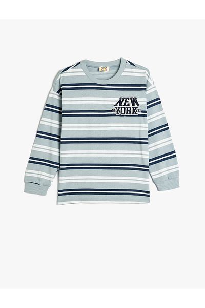 Koton Long Sleeve Crew Neck - T-Shirt with Applique Detail