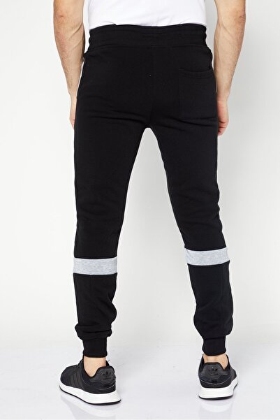 Modern Culture Men Regular Fit Colorblock Drawstring Fleece Jogger Pants, Black/Light Grey