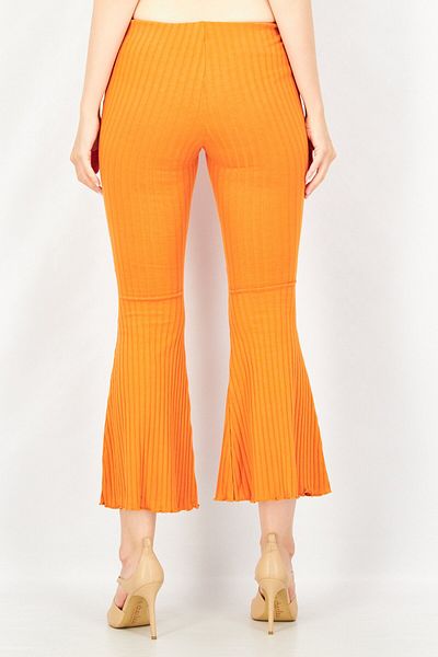 Don't Call Me Jennyfer Women Wide Leg Textured Pull On Pants, Orange