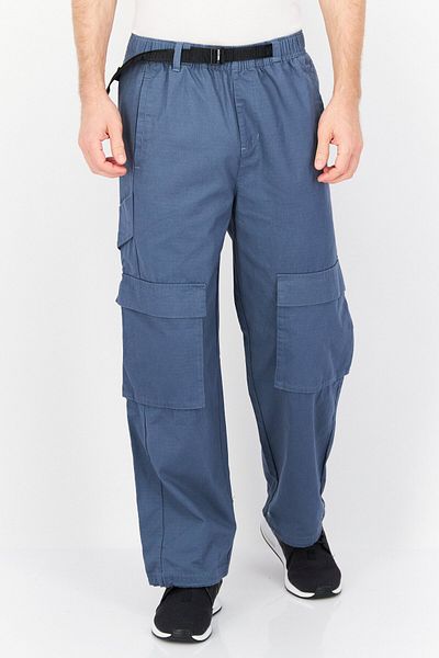 Puma Men Sportswear Fit Brand Logo Cargo Track Pants, Teal Blue