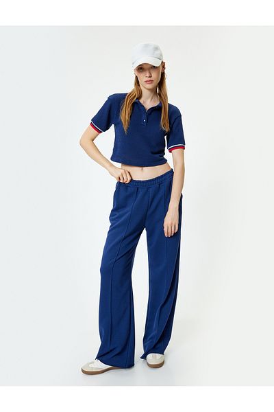 Koton Tricou cu gât polo, cu mânecă scurtă, cu nasturi, texturat