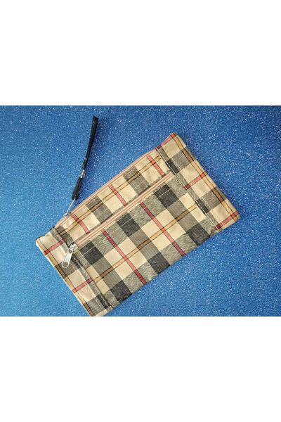 HANK Minimalist Wallet with 2 Zippers - 22X13 cm Milky Coffee, Stylish and Functional Accessory for Young People