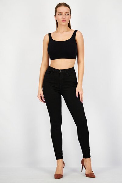 Esprit Women Skinny Fit Solid Stretchable Pants, Black