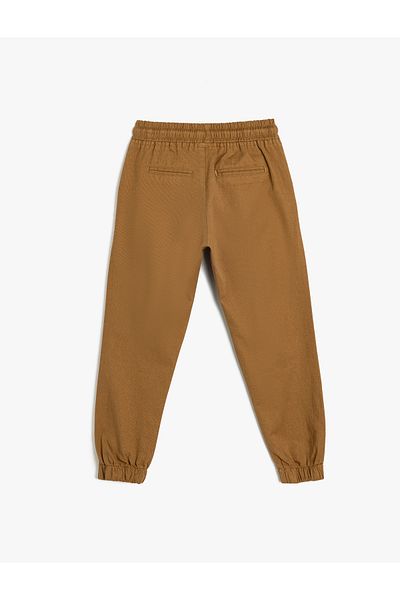 Koton Školní kalhoty Jogger s bavlněnými kapsami se zavazováním v pase