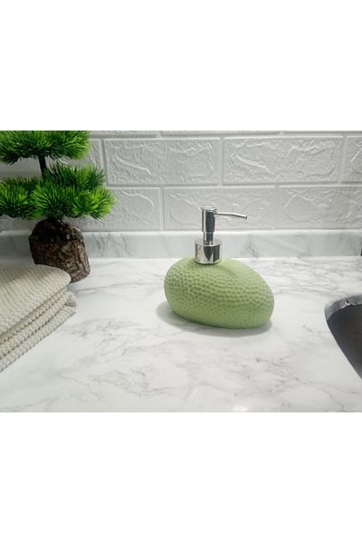 Bosphorus LIQUID SOAPHY GREEN Honeycomb Patterned Polyurethane 14x8x14cm 400ml BATH SET