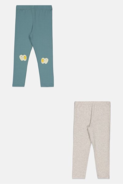 Tchibo Toddler Girl 2 Pieces Pull On Leggings, Olive