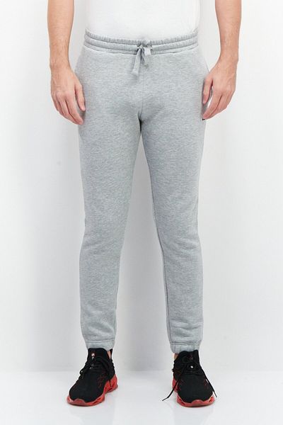 FLYERS Men Regular Fit Drawstring Brand Logo Sweatpants, Grey
