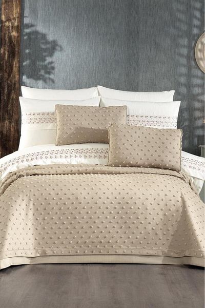 Çeyiz Diyarı Manchester 9 Piece Dowry Set - Cappucino