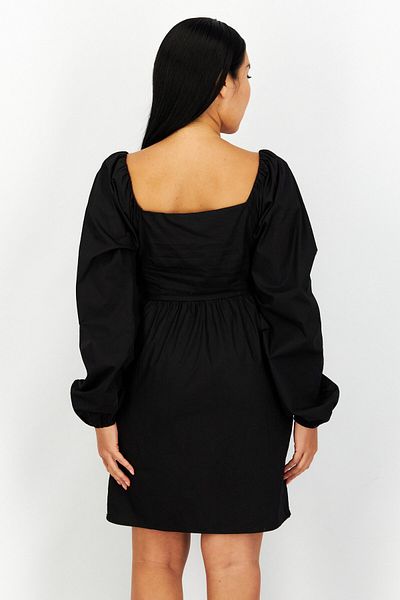 NA-KD Women Plain Mini Casual Dress, Black