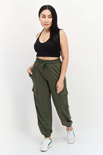 French Connection Women Regular Fit Solid Jogger Pants, Olive