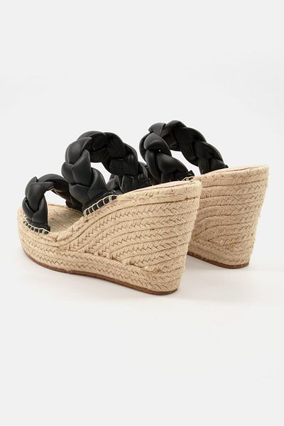 Kenneth Cole صندل نسائي بكعب متوسط سهل الارتداء، أسود