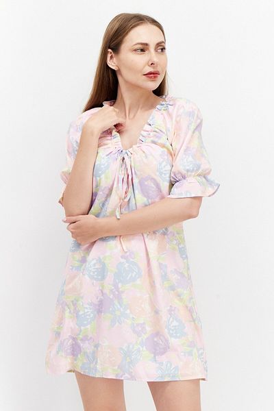 NA-KD Women Floral Print Mini Dress, Pink Combo