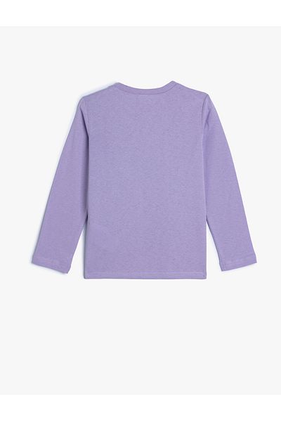 Koton Long Sleeve Crew Neck Cotton T-Shirt - Mushroom Printed